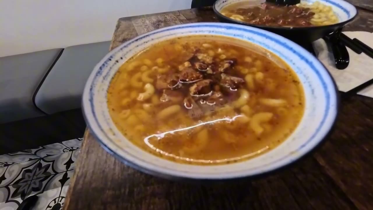 Hong Kong cafe breakfast macaroni soup at a cafe in Richmond Hill